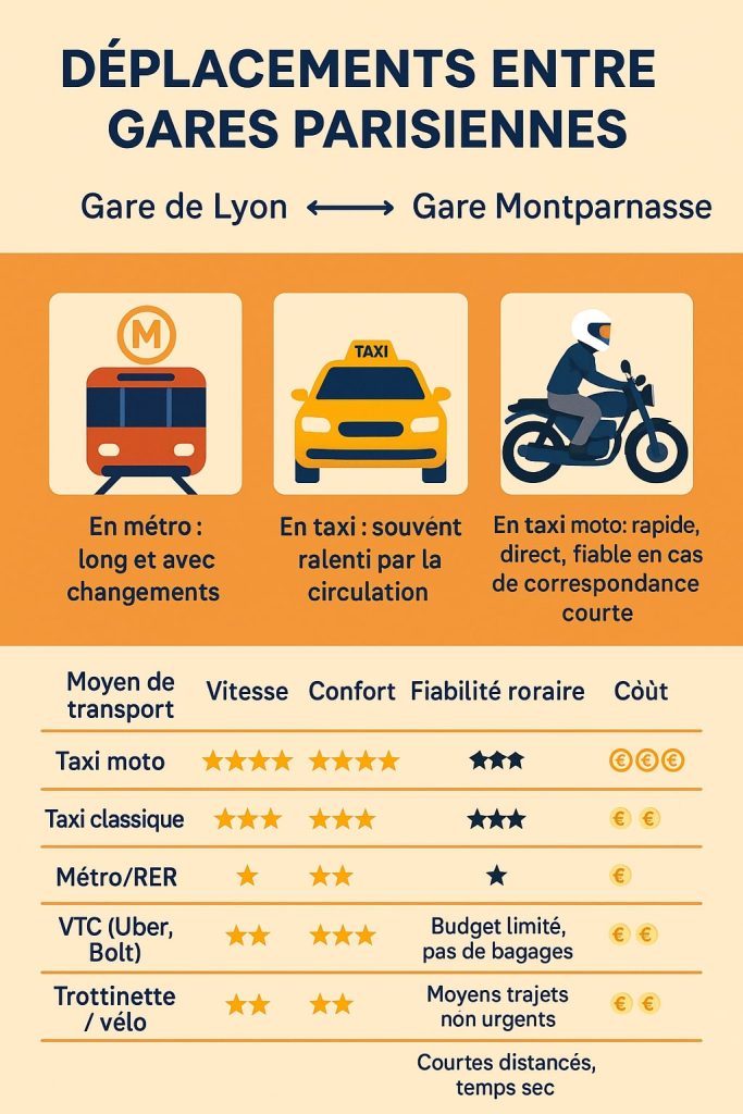 deplacement entre gares a paris